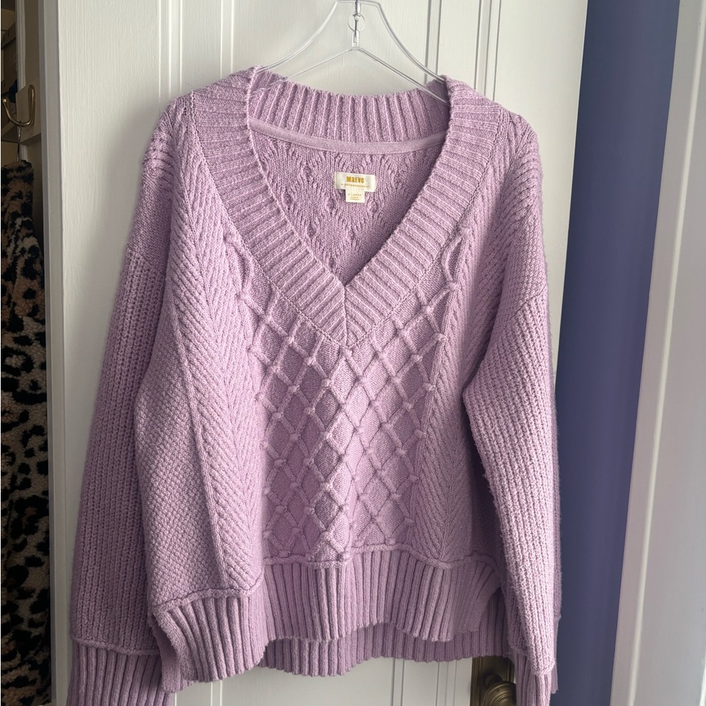 Anthropologie THE TILLIE V-NECK PULLOVER SWEATER BY MAEVE